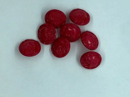 Knap Pink rose i plastik ø 11 mm