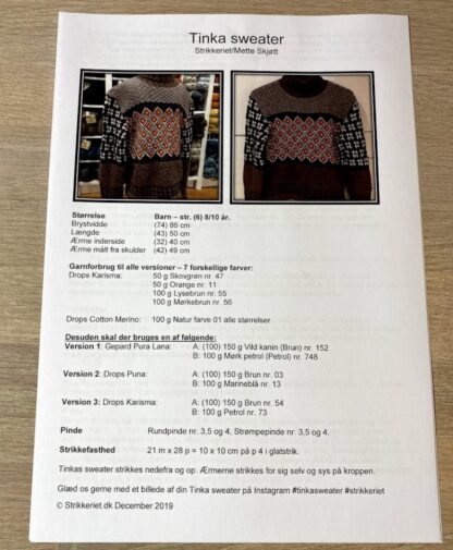 Tinka sweater opskrift barn